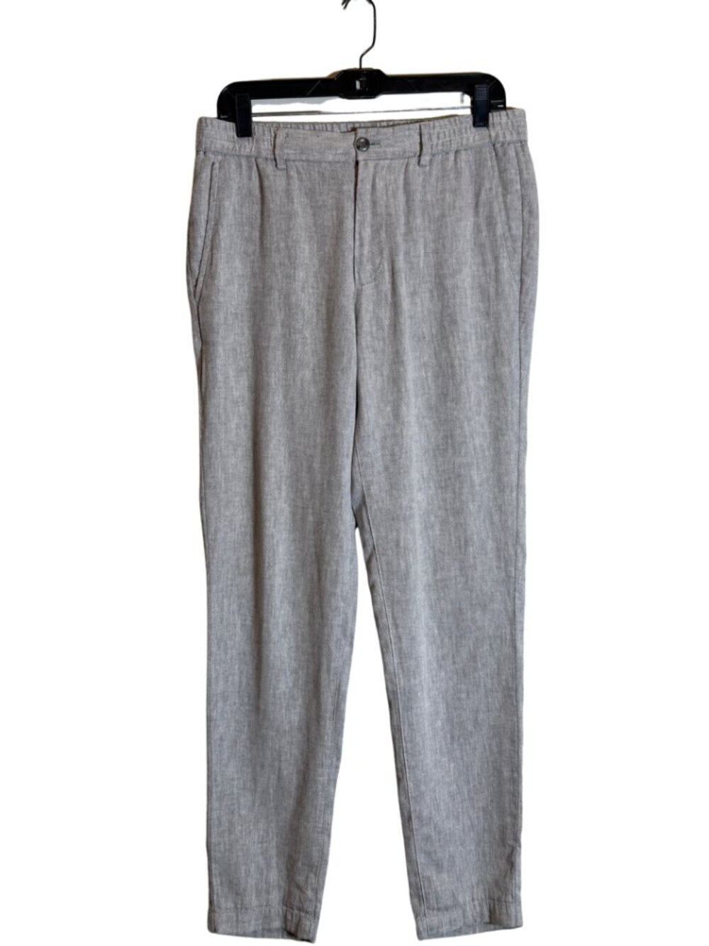 Banana Republic Athletic Linen-Blend Pant Men's 31x34 Gray Chino Preppy Minimal - Picture 2 of 14